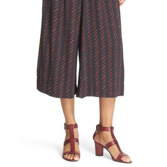 APIECE APART 'Taiyana Wabi' Wide Leg Crop Pants Navy Hatch Sz 2 - Picture 9 of 10